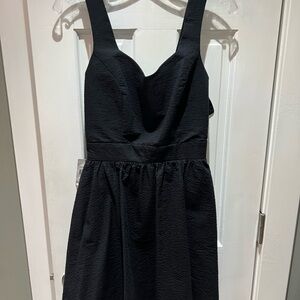 Lauren James Strapless Black Textured A-Line Dress